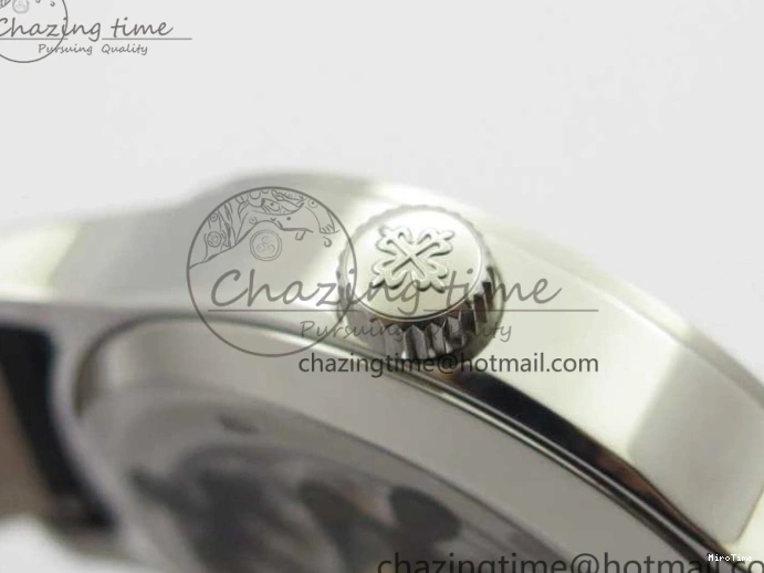 MIROTIME 0418 Practical Calatrava 5524 Pilot Travel Time SS GRF Blue Dial on Black Leather Strap A324 V 7107